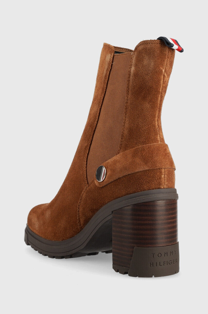 Tommy Hilfiger Боти Outdoor High Heel Boot в кафяво с висок ток - Pepit.bg