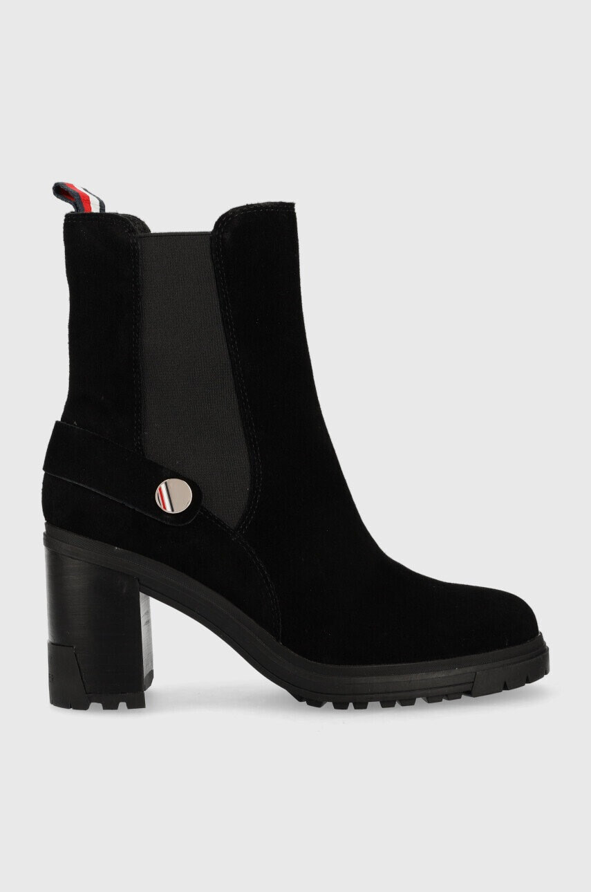 Tommy Hilfiger Боти Outdoor High Heel Boot в черно с висок ток - Pepit.bg