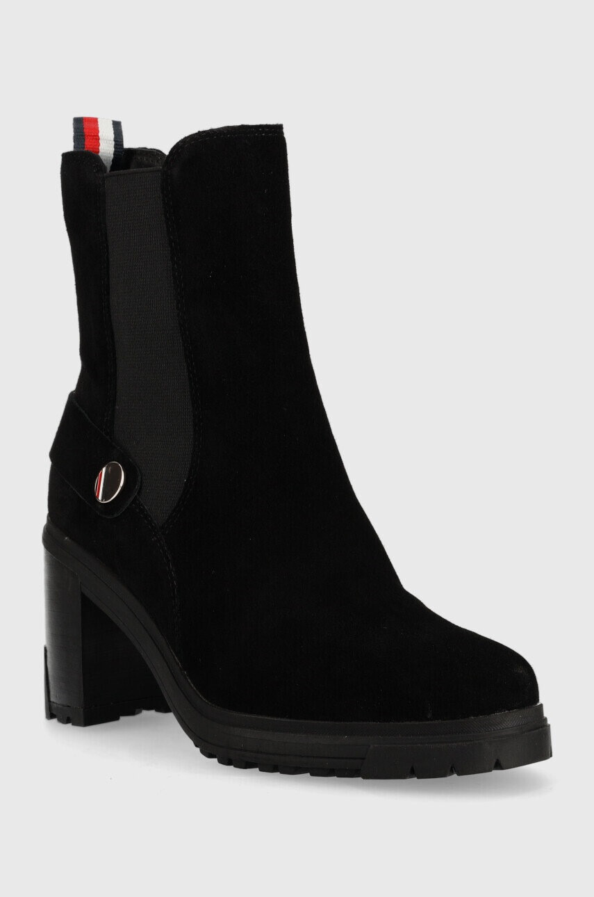 Tommy Hilfiger Боти Outdoor High Heel Boot в черно с висок ток - Pepit.bg