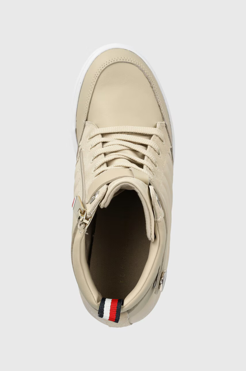 Tommy Hilfiger Боти Wedge Sneaker Boot в бежово със скосена платформа - Pepit.bg