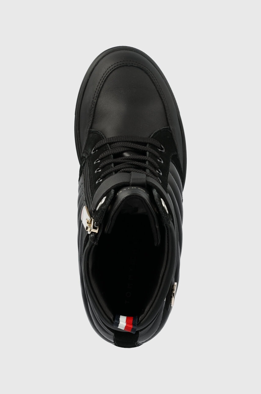 Tommy Hilfiger Боти Wedge Sneaker Boot в черно със скосена платформа - Pepit.bg