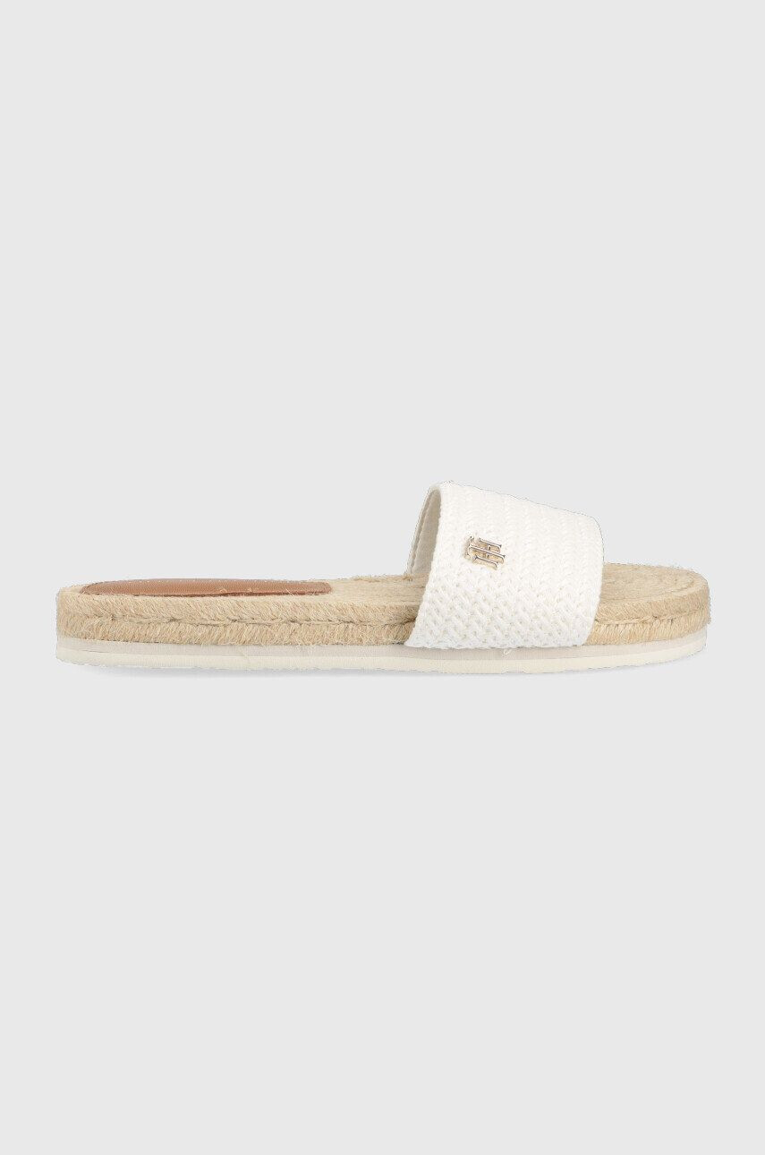 Tommy Hilfiger Чехли Th Textured Flat в бяло - Pepit.bg