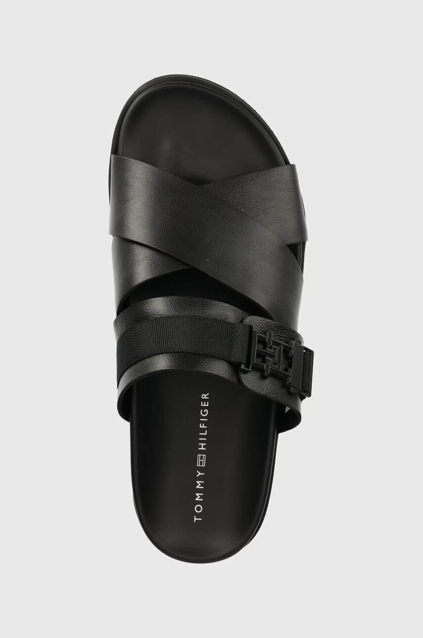 Tommy Hilfiger Чехли TH CLEATED LEATHER SANDAL в черно FM0FM04458 - Pepit.bg