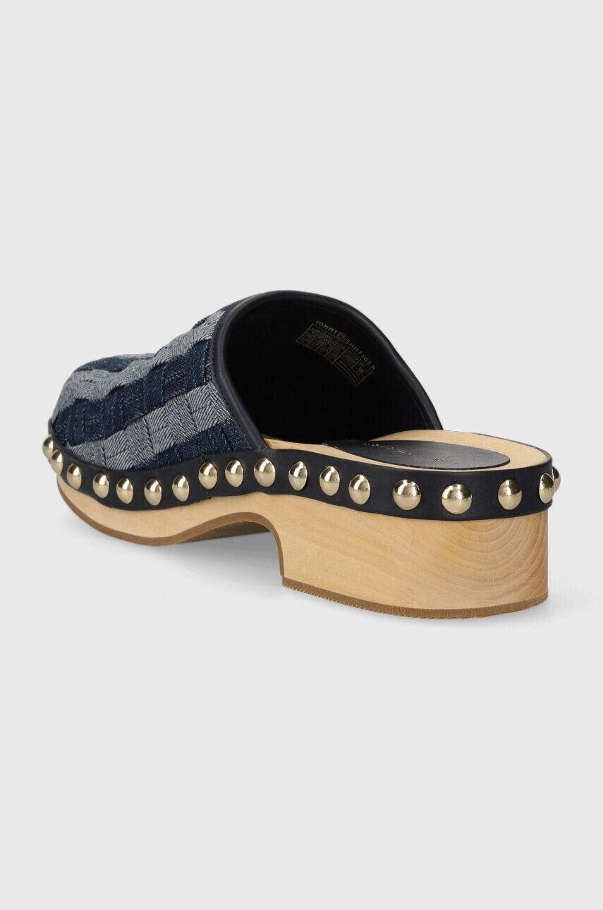 Tommy Hilfiger Чехли TH DENIM CONTRAST CLOG в тъмносиньо с платформа FW0FW07410 - Pepit.bg