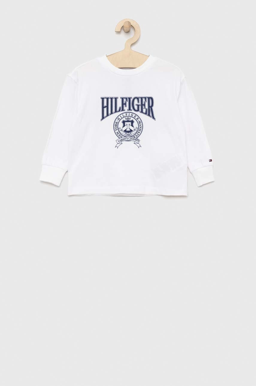 Tommy Hilfiger Детска блуза с дълги ръкави в бяло с принт - Pepit.bg