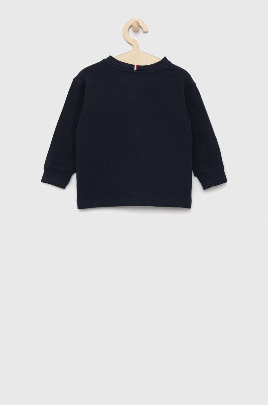 Tommy Hilfiger Детска блуза с дълги ръкави в тъмносиньо с принт - Pepit.bg