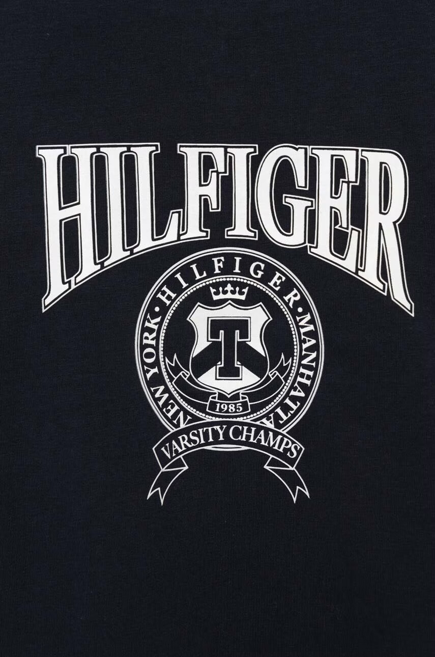 Tommy Hilfiger Детска блуза с дълги ръкави в тъмносиньо с принт - Pepit.bg