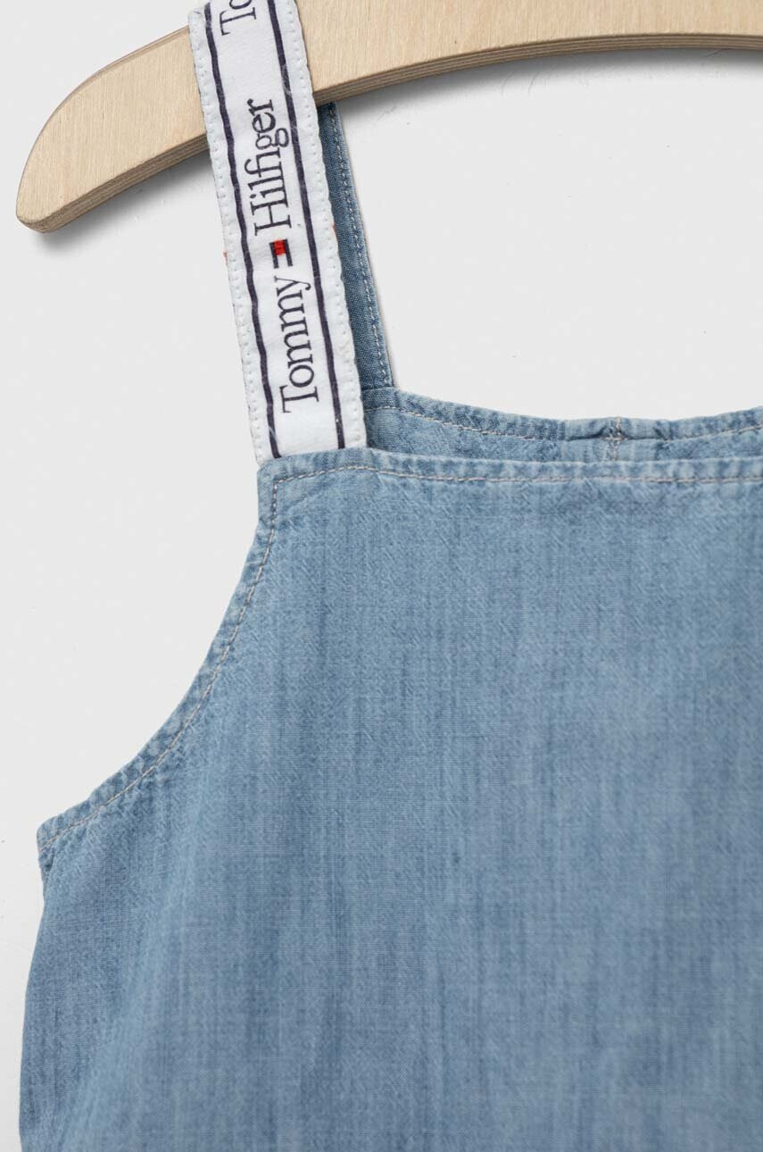 Tommy Hilfiger Детска дънкова рокля в синьо къс модел разкроен модел - Pepit.bg