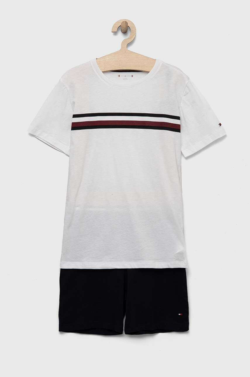 Tommy Hilfiger Детска памучна пижама в бяло с принт - Pepit.bg