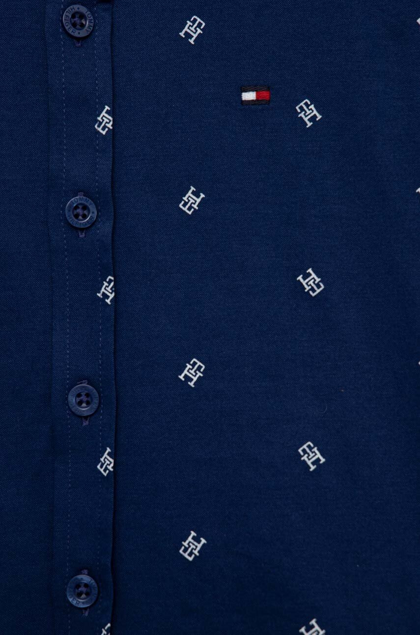 Tommy Hilfiger Детска памучна риза в тъмносиньо - Pepit.bg