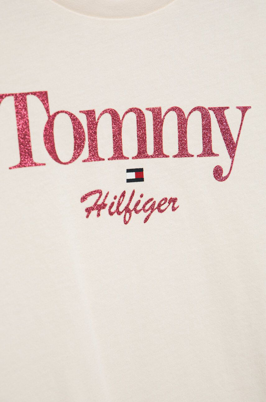 Tommy Hilfiger Детска памучна тениска в бежово - Pepit.bg