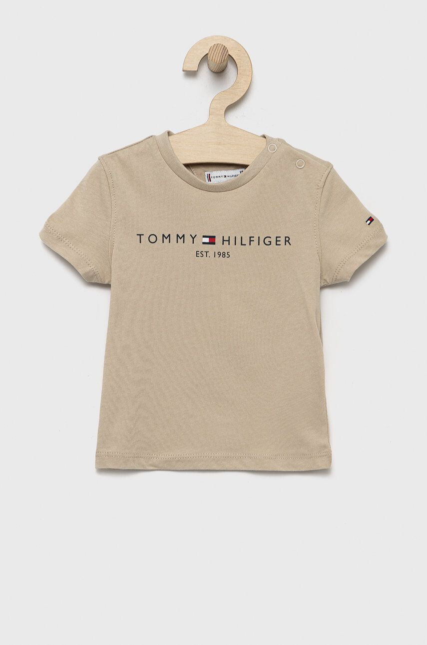 Tommy Hilfiger Детска памучна тениска в бяло с апликация - Pepit.bg