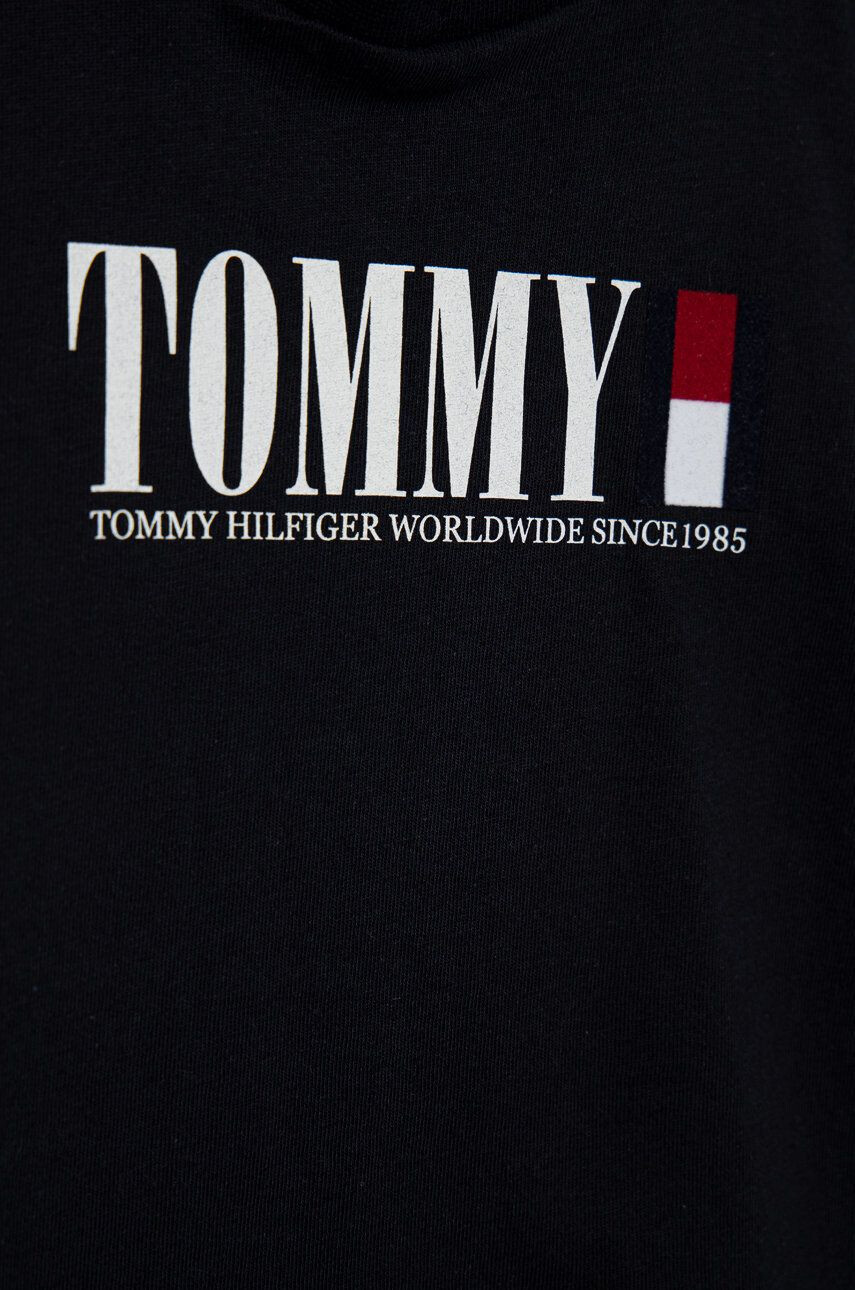 Tommy Hilfiger Детска памучна тениска в тъмносиньо с принт - Pepit.bg