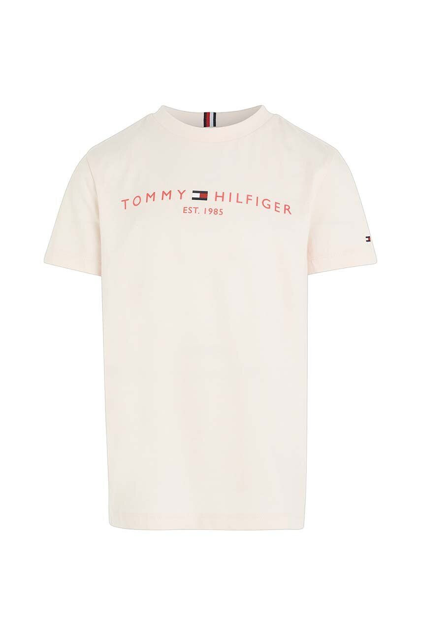 Tommy Hilfiger Детска памучна тениска в розово с принт - Pepit.bg