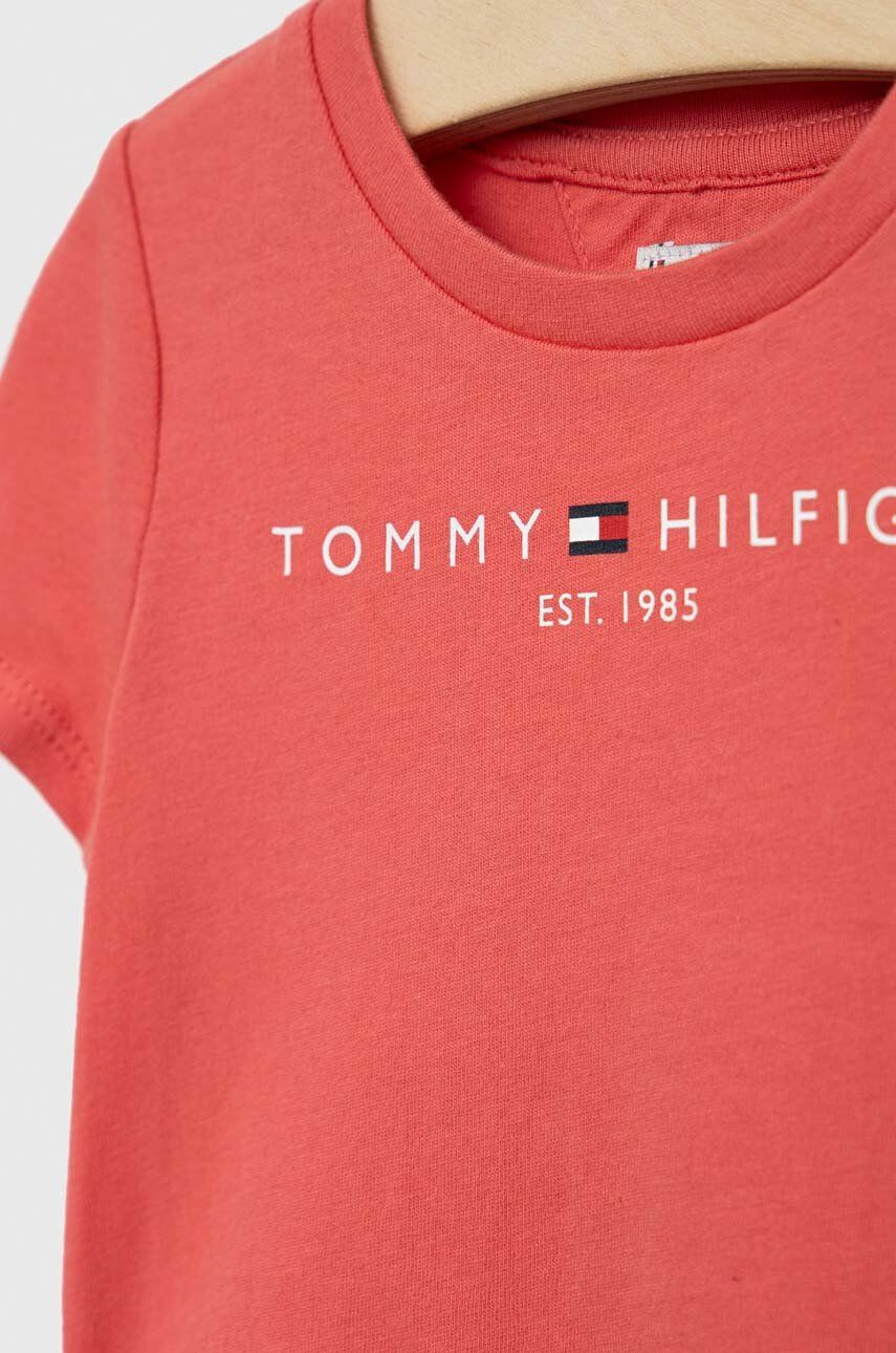 Tommy Hilfiger Детска памучна тениска в розово - Pepit.bg