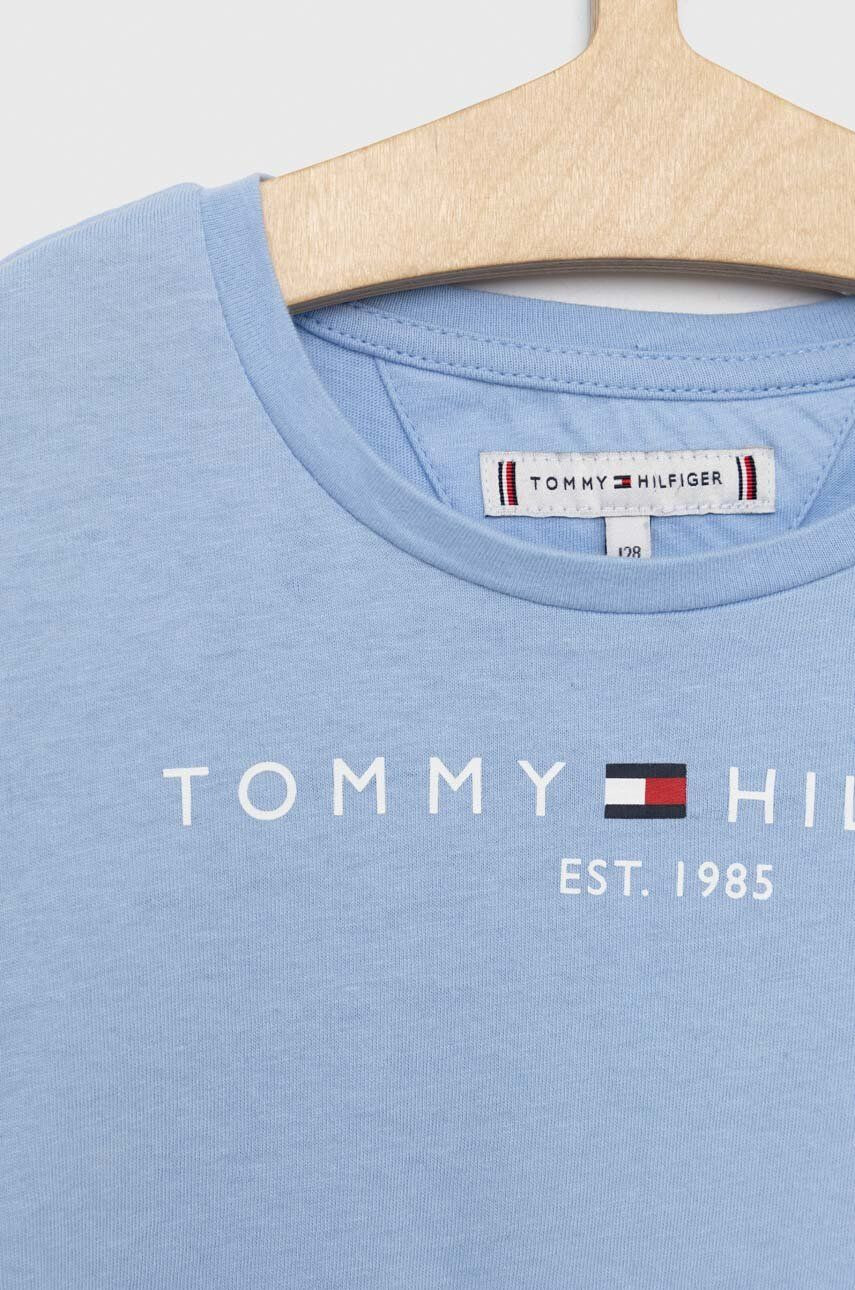 Tommy Hilfiger Детска памучна тениска в синьо - Pepit.bg