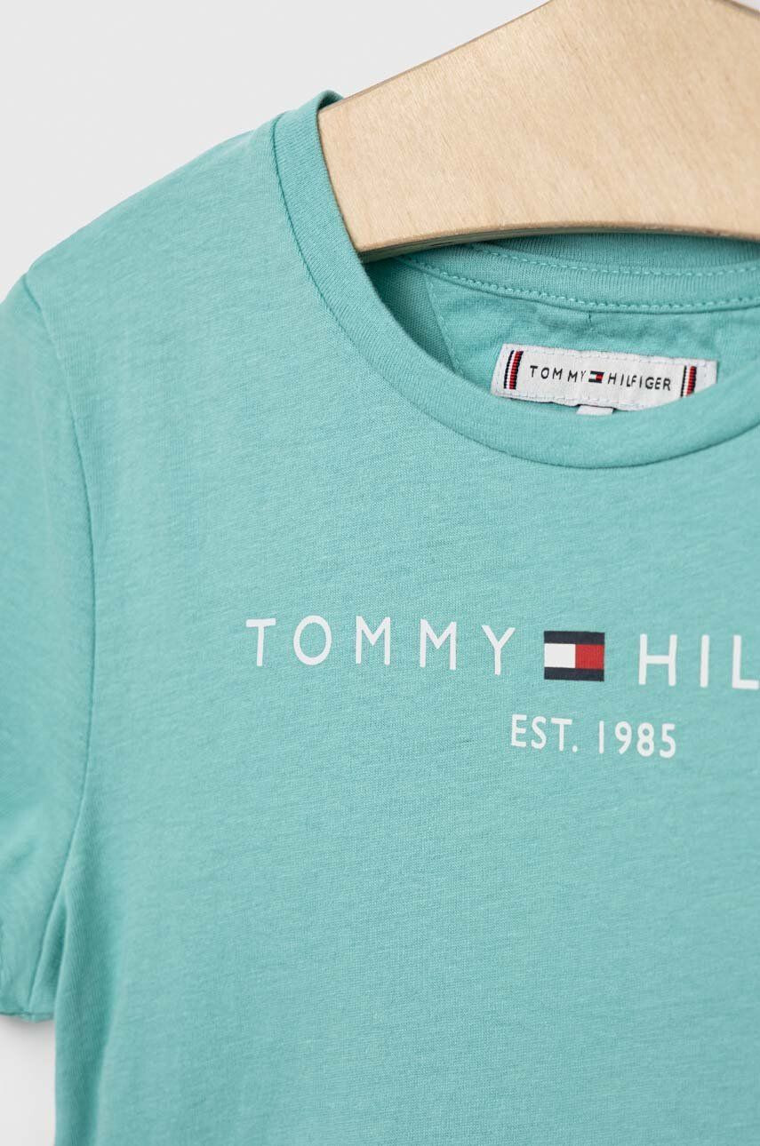 Tommy Hilfiger Детска памучна тениска в тюркоазено - Pepit.bg