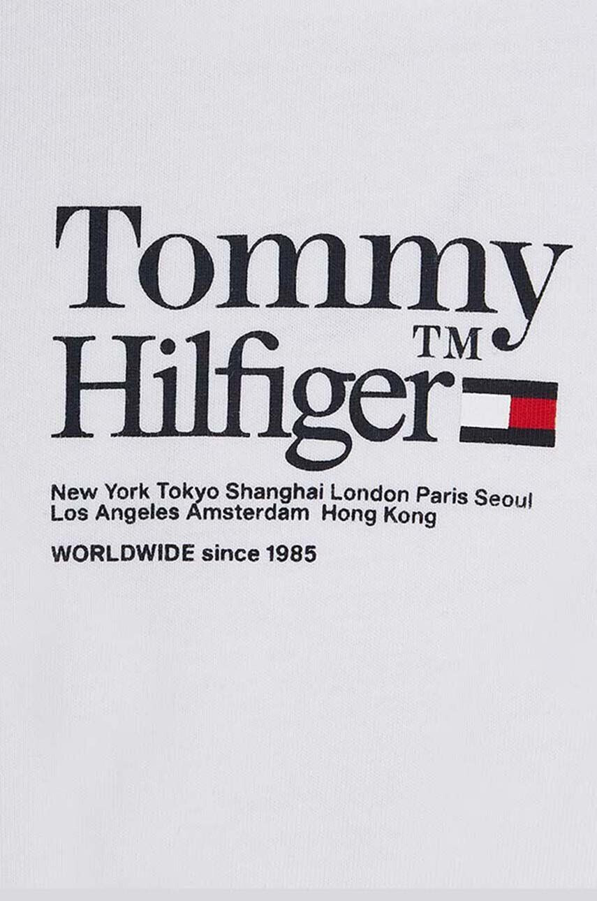 Tommy Hilfiger Детска памучна тениска в бяло - Pepit.bg