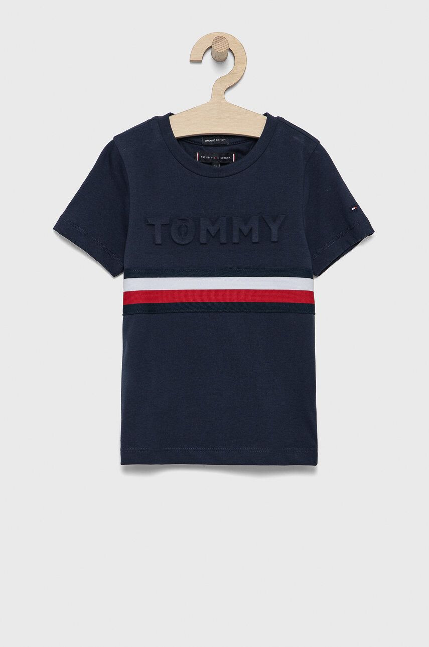 Tommy Hilfiger Детска памучна тениска в жълто - Pepit.bg