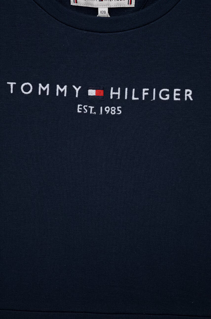 Tommy Hilfiger Детска рокля в тъмносиньо къс модел разкроен модел - Pepit.bg