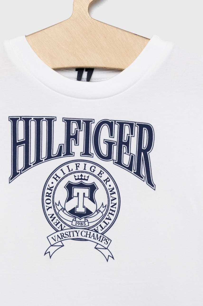 Tommy Hilfiger Детска тениска в бяло с десен - Pepit.bg