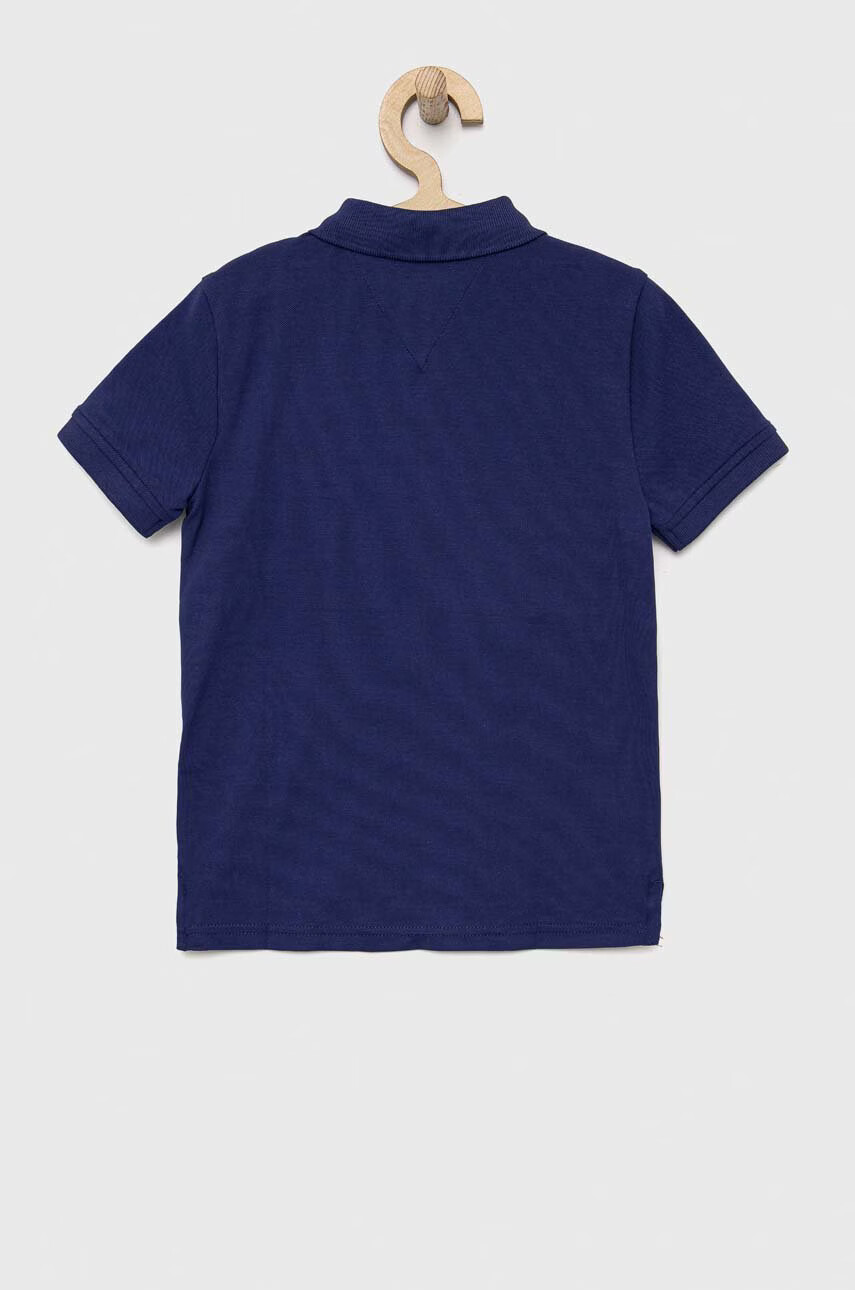 Tommy Hilfiger Детска тениска с яка в тъмносиньо с апликация - Pepit.bg