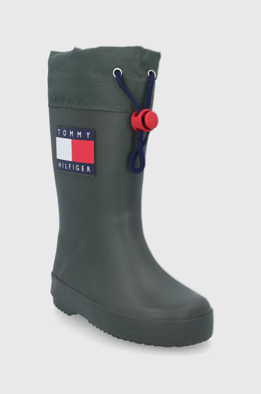 Tommy Hilfiger Детски гумени ботуши в зелено - Pepit.bg