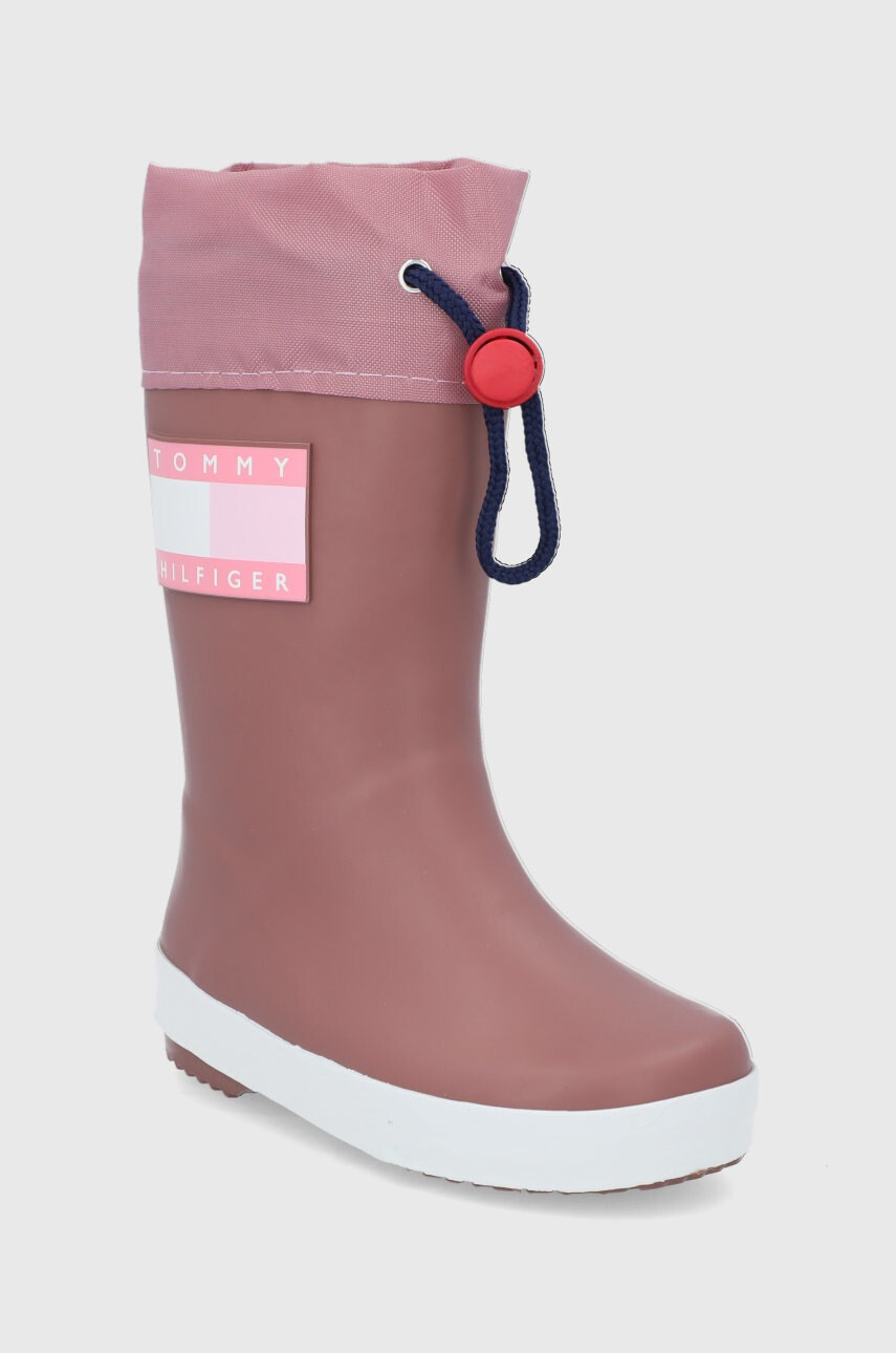 Tommy Hilfiger Детски гумени ботуши в розово - Pepit.bg