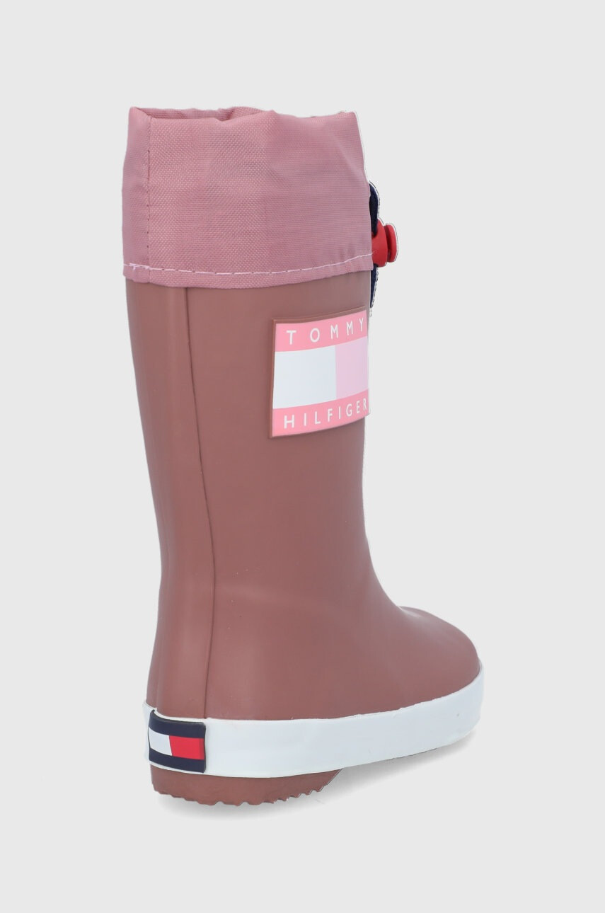 Tommy Hilfiger Детски гумени ботуши в розово - Pepit.bg