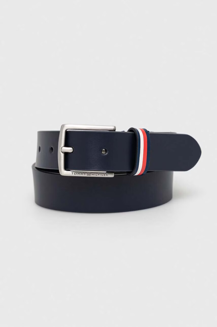 Tommy Hilfiger Детски кожен колан в тъмносиньо - Pepit.bg