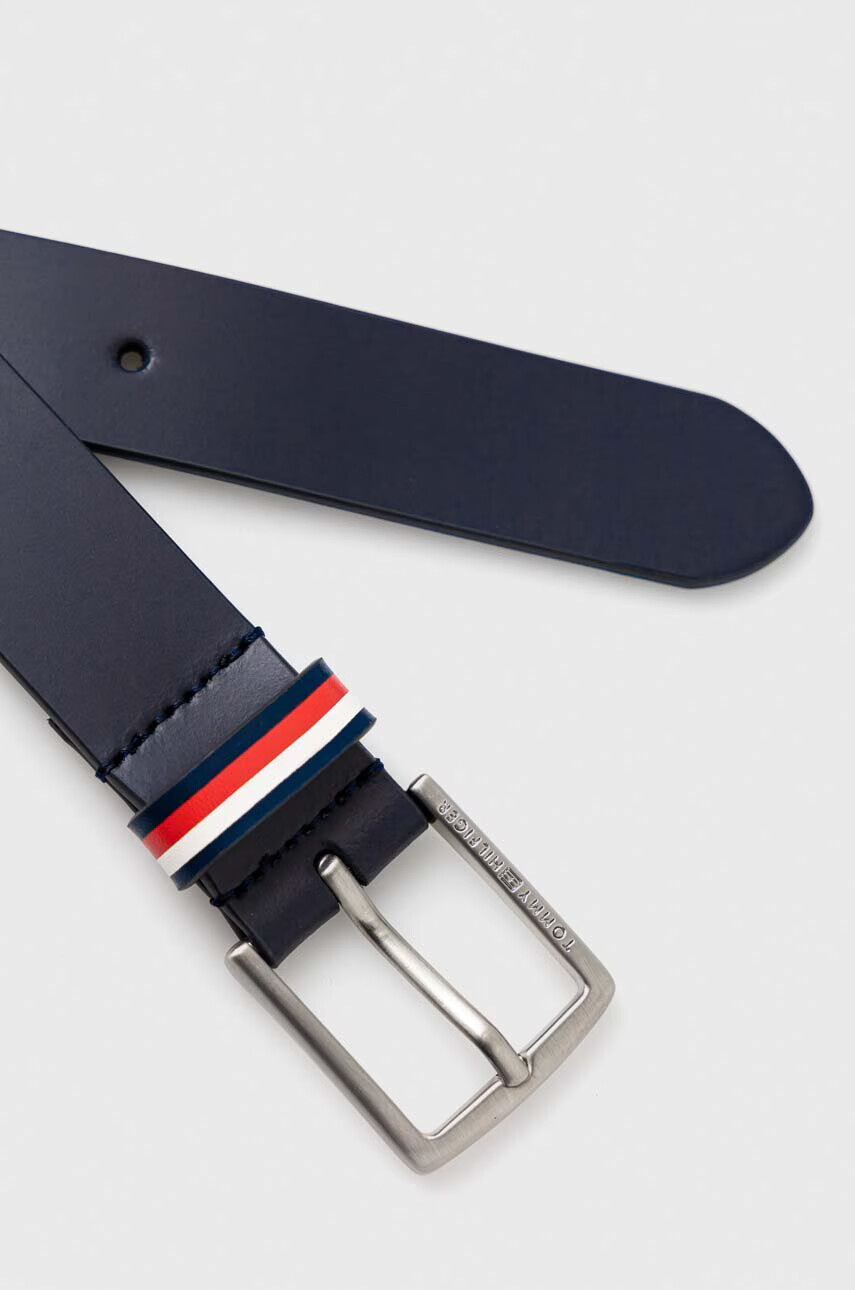 Tommy Hilfiger Детски кожен колан в тъмносиньо - Pepit.bg
