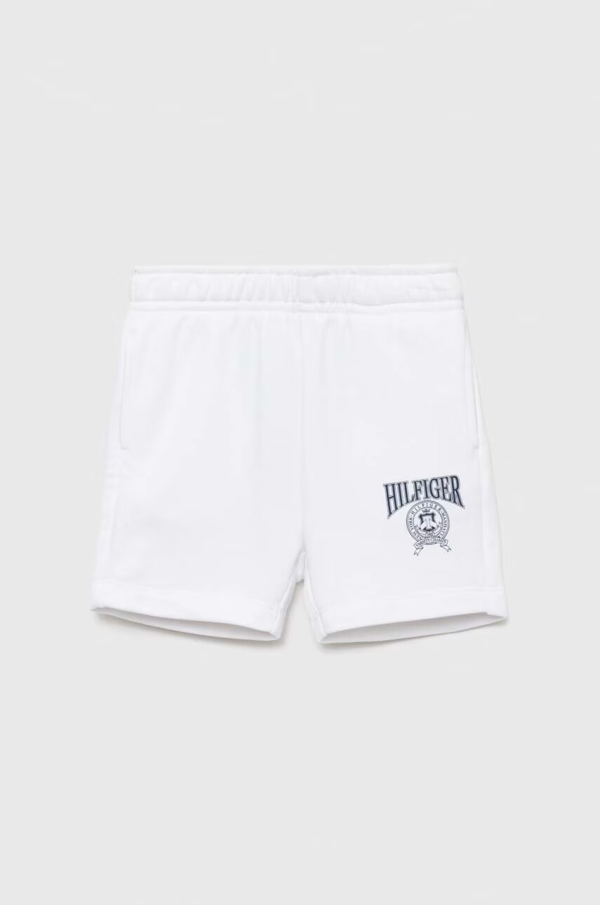 Tommy Hilfiger Детски къси панталони в бяло с регулируема талия - Pepit.bg