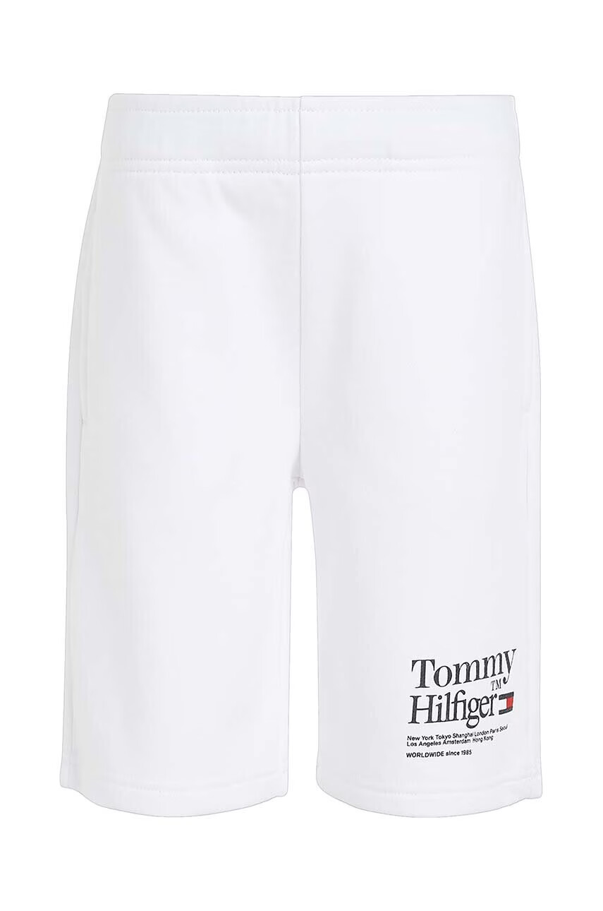 Tommy Hilfiger Детски къси панталони в бяло с регулируема талия - Pepit.bg