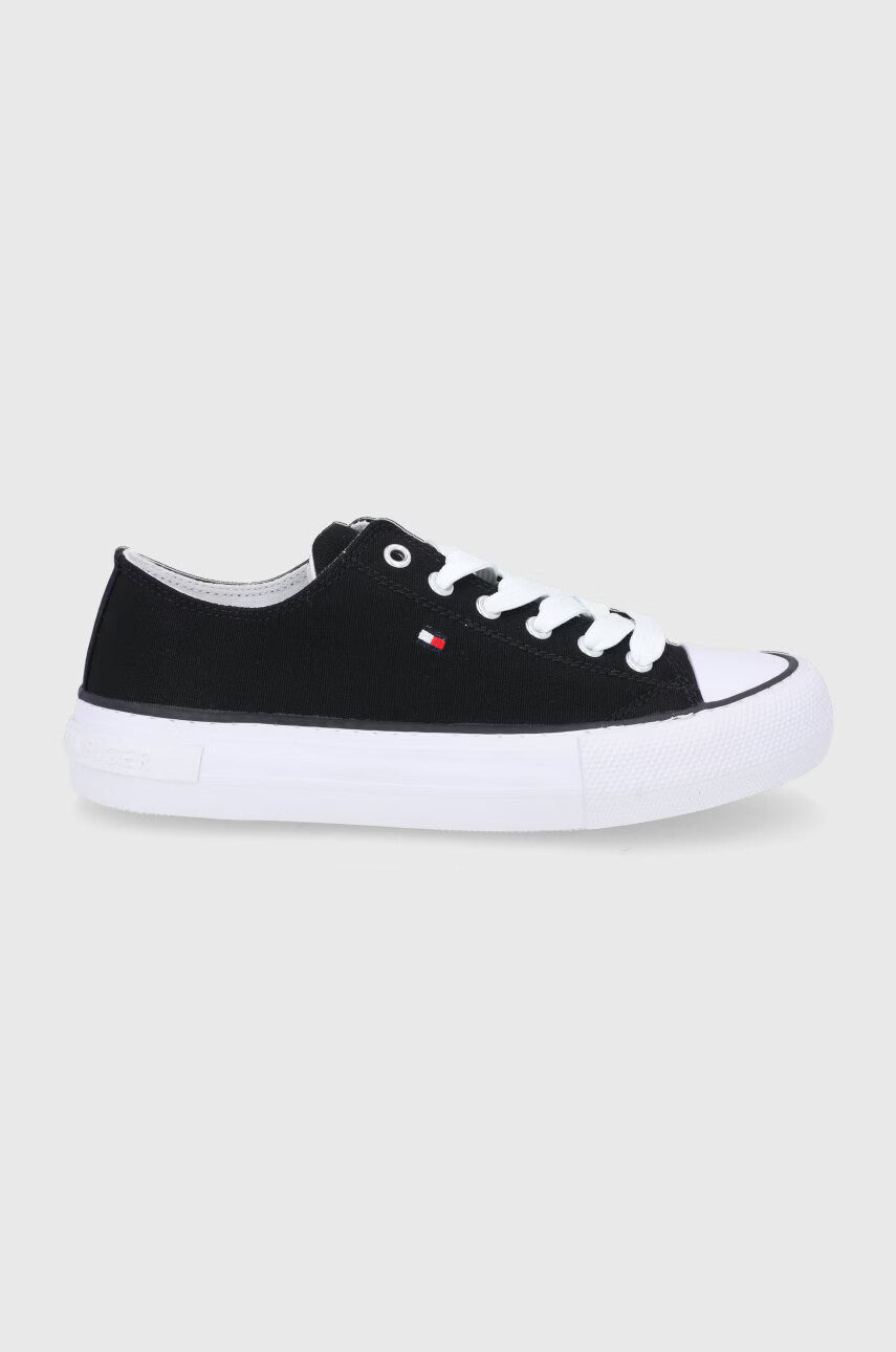 Tommy Hilfiger Детски ниски кецове в черно - Pepit.bg