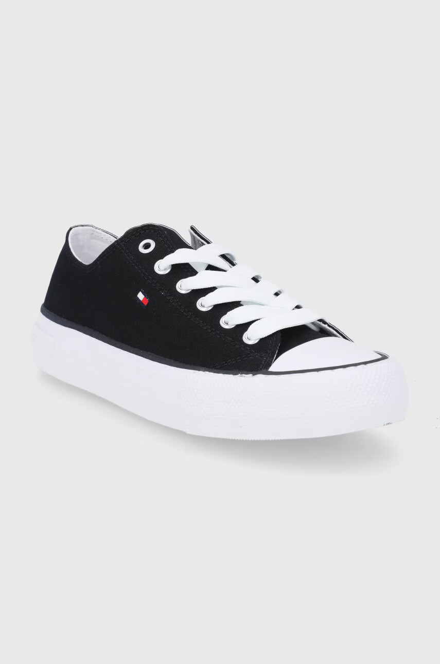 Tommy Hilfiger Детски ниски кецове в черно - Pepit.bg