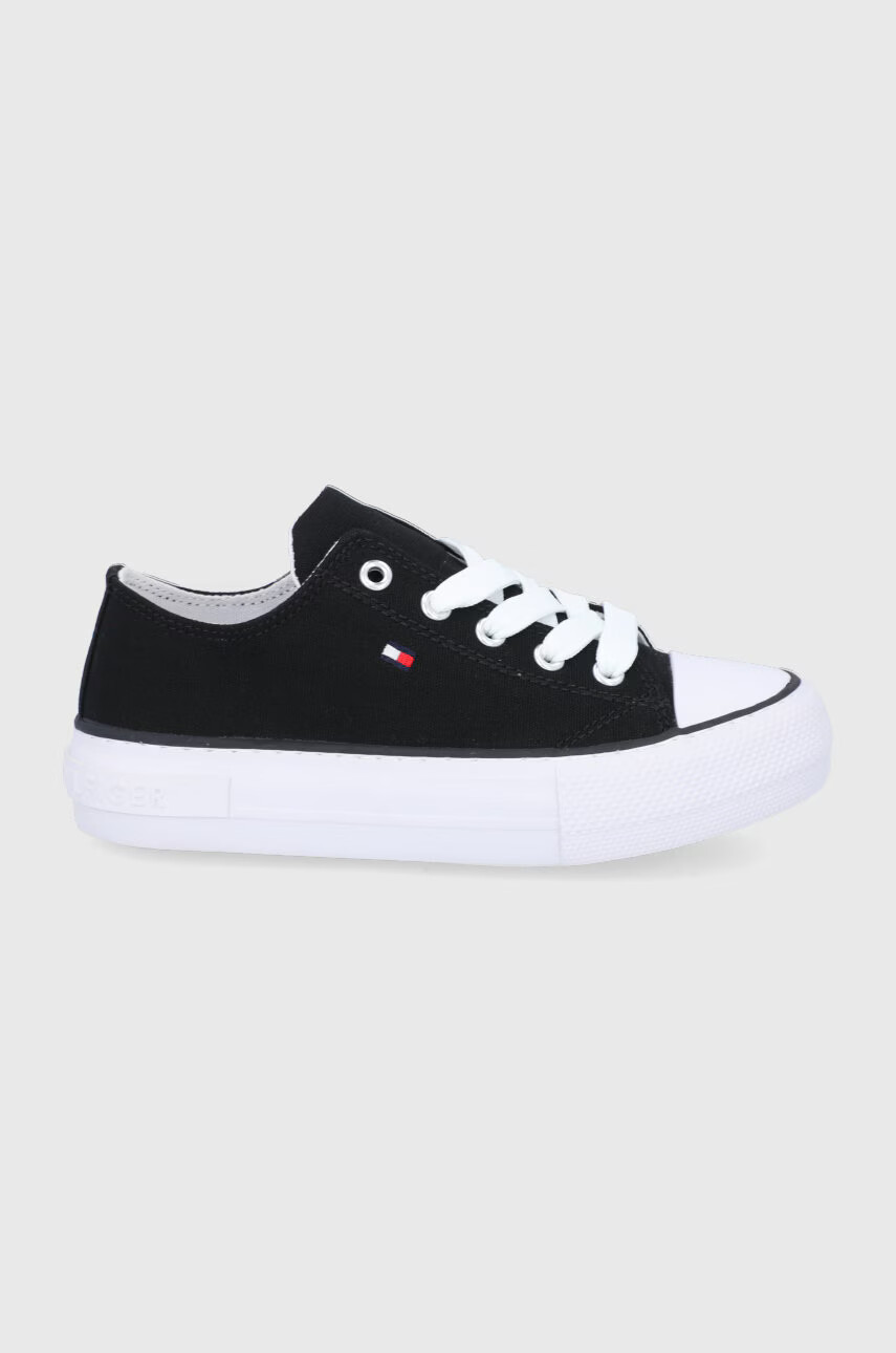 Tommy Hilfiger Детски ниски кецове в черно - Pepit.bg