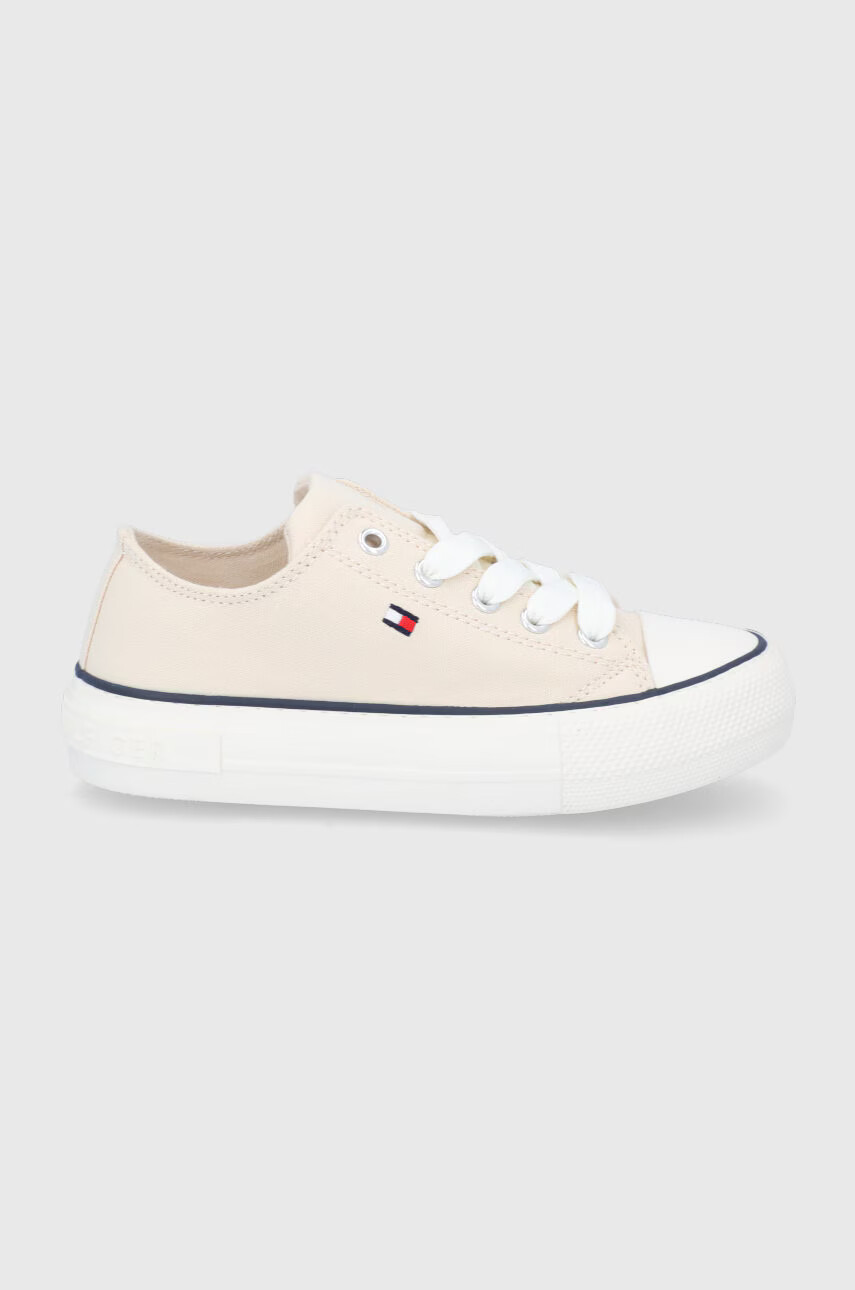 Tommy Hilfiger Детски ниски кецове в бежово - Pepit.bg