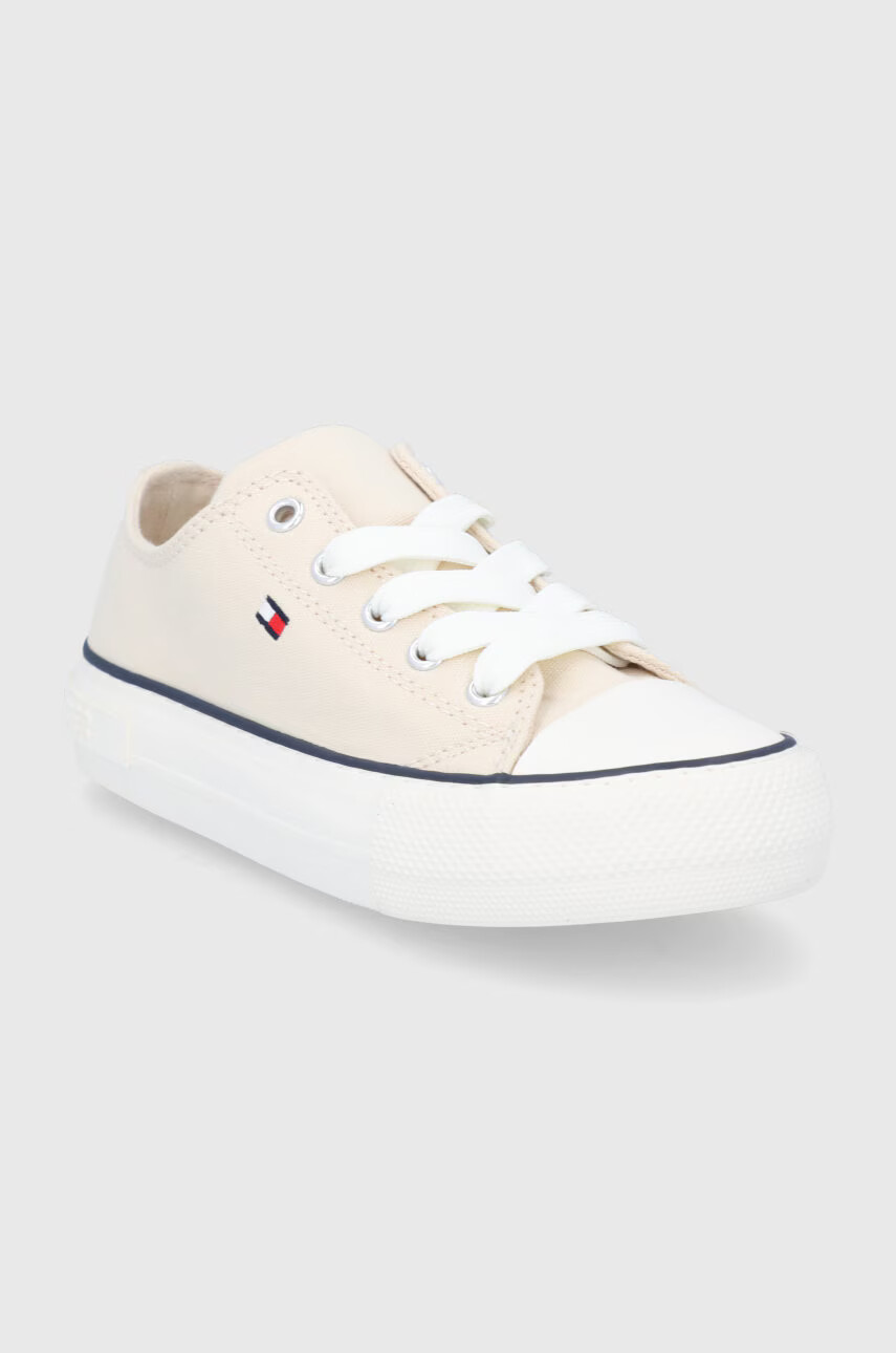 Tommy Hilfiger Детски ниски кецове в бежово - Pepit.bg