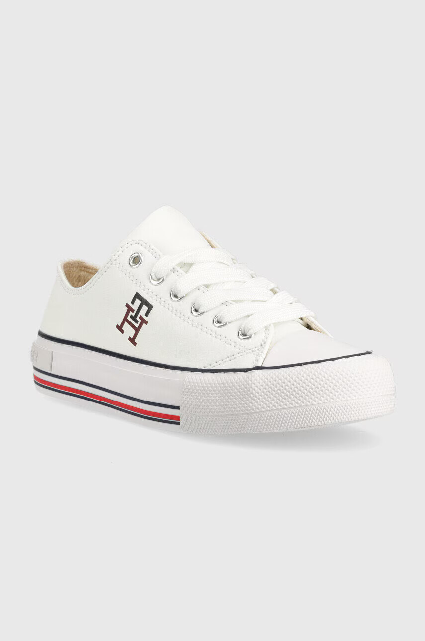 Tommy Hilfiger Детски ниски кецове в бяло - Pepit.bg