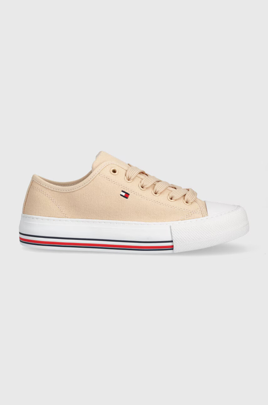 Tommy Hilfiger Детски ниски кецове в бежово - Pepit.bg