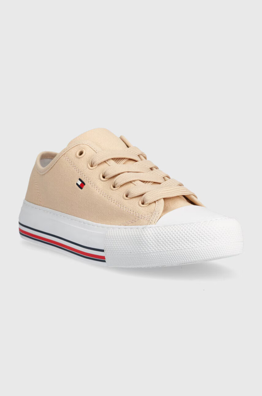 Tommy Hilfiger Детски ниски кецове в бежово - Pepit.bg
