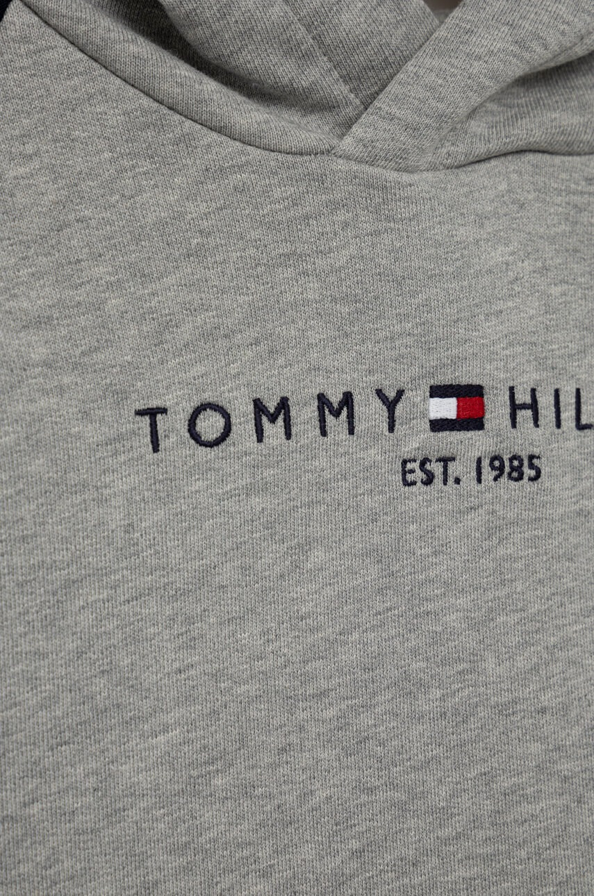 Tommy Hilfiger Детски памучен анцуг в сиво - Pepit.bg