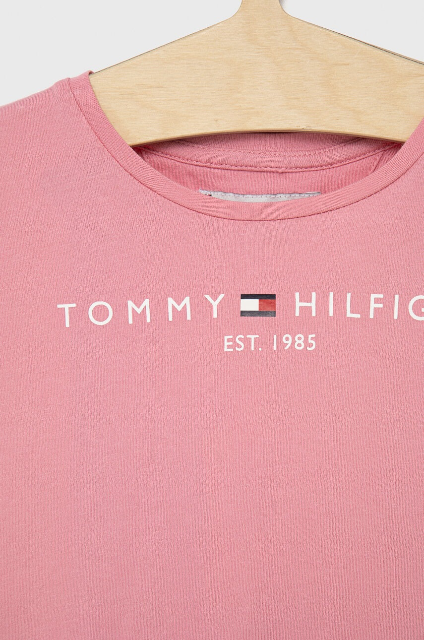 Tommy Hilfiger Детски памучен комплект в розово - Pepit.bg
