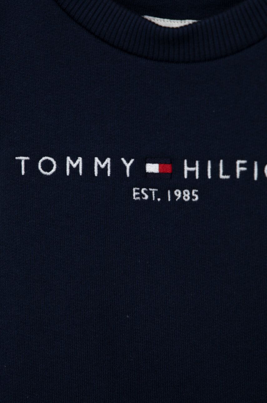 Tommy Hilfiger Детски памучен суичър в тъмносиньо с апликация - Pepit.bg