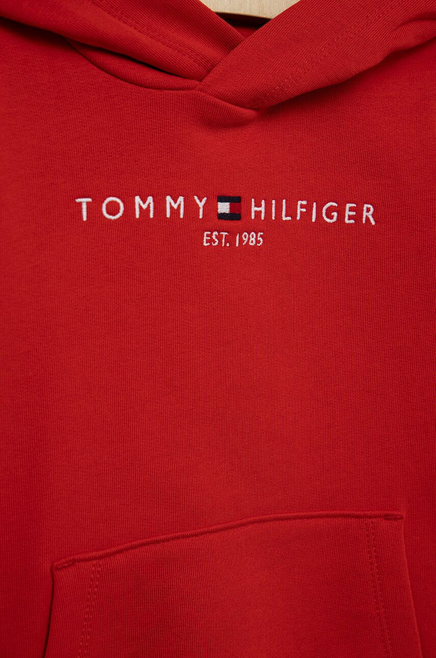 Tommy Hilfiger Детски памучен суичър в червено с апликация - Pepit.bg