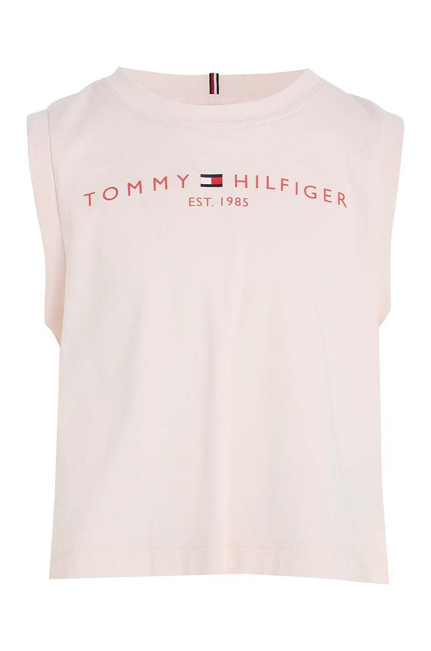 Tommy Hilfiger Детски памучен топ в розово - Pepit.bg