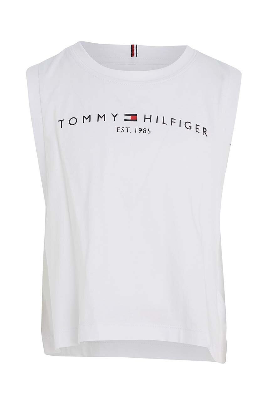 Tommy Hilfiger Детски памучен топ в бяло - Pepit.bg