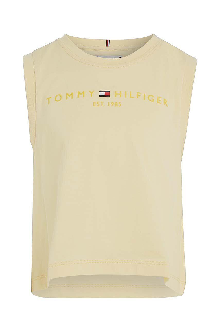 Tommy Hilfiger Детски памучен топ в жълто - Pepit.bg