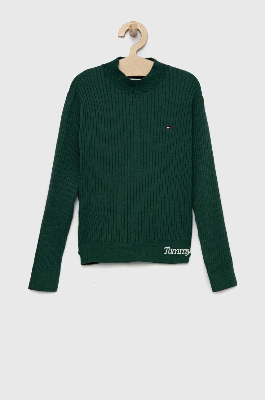 Tommy Hilfiger Детски пуловер в зелено от лека материя - Pepit.bg
