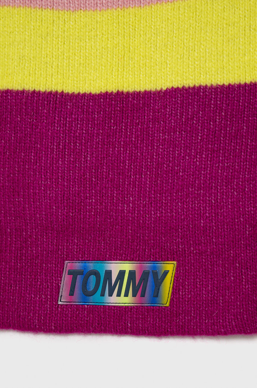 Tommy Hilfiger Детски шал с вълна в розово с десен - Pepit.bg